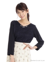 前身レースバックリボンカットソー/コイアオ