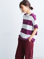 【MIHO NOJIRI × nano・universe】別注ラガーボーダートップス/パープル