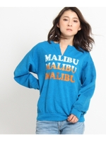 【洗える】デザインネックプリントプルオーバー/ライトブルー(191)