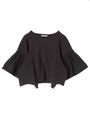 ギャザーバタフライスリーブプルオーバー/ブラック