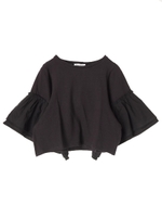 ギャザーバタフライスリーブプルオーバー/ブラック