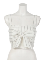 ストライプリボンビスチェ/WHT