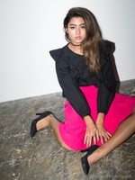 フリルブラウス/ブラック