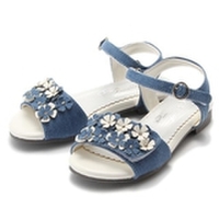 【キッズサイズ向け】フラワーモチーフつきフラットサンダル