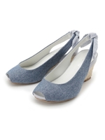 かるるリボン付きバックストラップサンダル/ライトブルー(091)