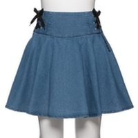 デニム調レースアップスカパン