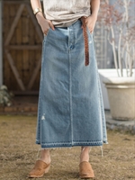 １３．２５ｏｚセルウ゛ィッチ×１０ｏｚ　ＤＥＮＩＭサイドラインロングスカート/ブリーチ