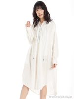 INDIAステッチワーク シャツワンピース/オフホワイト