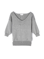 《BLANCHIC》R／NハイツイストVネックニット/トップグレー1(021)