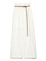 ウエストギャザーワイドパンツ/STRIPE