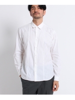 カスリストライプブロッキングシャツ[メンズ シャツ]/ホワイト(302)