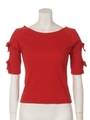 ショルダーリボンTOPS/RED