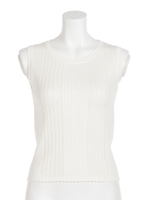 スカラップパターンKnit TOP/WHT