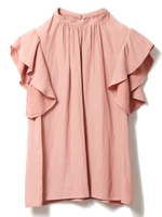 デシンギャザーブラウス/ピンク