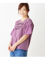 フレアスリーブ ロゴTシャツ/ロイヤルパープル(082)