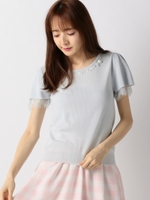 プリティバックレースニット/ライトブルー