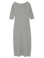 ボートネックリブワンピース/GRY