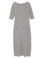 ボートネックリブワンピース/GRY