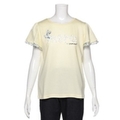 リボンつきフリルロゴフレア袖Tシャツ