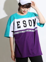 WEGO/3段切替ビッグロゴTシャツ