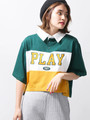WEGO/ロゴプリントラガーTシャツ
