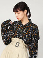 PUNYUS/レトロ花柄フリルブラウス
