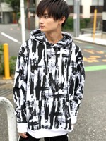 WEGO/総柄ビッグプルパーカー
