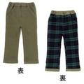 【26%OFF】無地×チェックリバーシブルパンツ