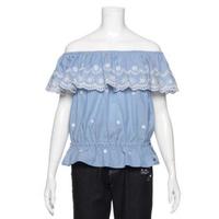 【50%OFF】コットンレースオフショルダーブラウス