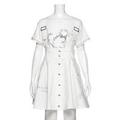 【50%OFF】サスペンダーつきロゴ刺しゅう入りハイウエストスカート