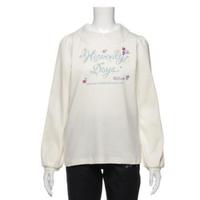 【50%OFF】スカラップ刺しゅう衿つきロゴ入りTシャツ