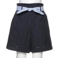 【50%OFF】ストライプベルトつきショートパンツ