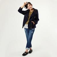 【50%OFF】フードつきライダース風ジャケット