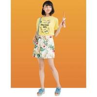 【50%OFF】ベルトつき花柄フレアスカパン