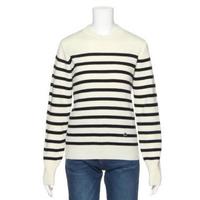 【50%OFF】ボーダー柄クルーネックニット