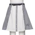 【50%OFF】リボンベルトつき配色フリルスカート