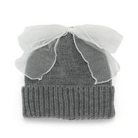 【20%OFF】チュールリボンつきニット帽