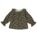 【20%OFF】花柄フリル衿ブラウス