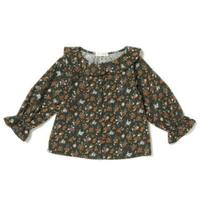 【20%OFF】花柄フリル衿ブラウス