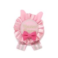 動物耳つきロゼットブローチ