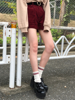 WEGO/コーデュロイハイウエストショーツ