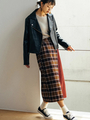 WEGO/チェック配色ラップスカート