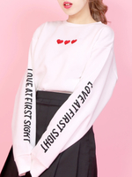 WC/ハート袖ロゴスウェット