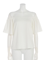 2wayオフショルフレアスリーブブラウス/オフホワイト