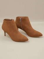 6cmピンヒールショートブーツ/キャメル