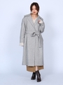 Belted Coat/GRAY×WHITE