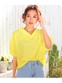 CHILLE両Vネック袖パフトップス/イエロー(024)
