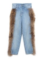 CROP LEG JEANS W/REAL FUR CONRAD/インディゴ
