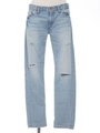 Damaged denim pants/LIGHT-BLUE