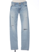 Damaged denim pants/LIGHT-BLUE